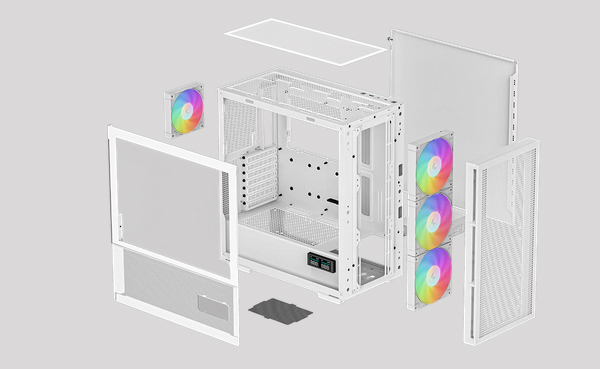 Deepcool CH560 Digital Tempered Glass Mid-Tower ATX Case - White