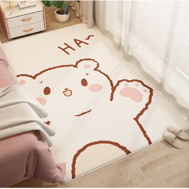 地毯卧室少女ins风床边地毯房间可爱短毛卡通小地垫 小熊