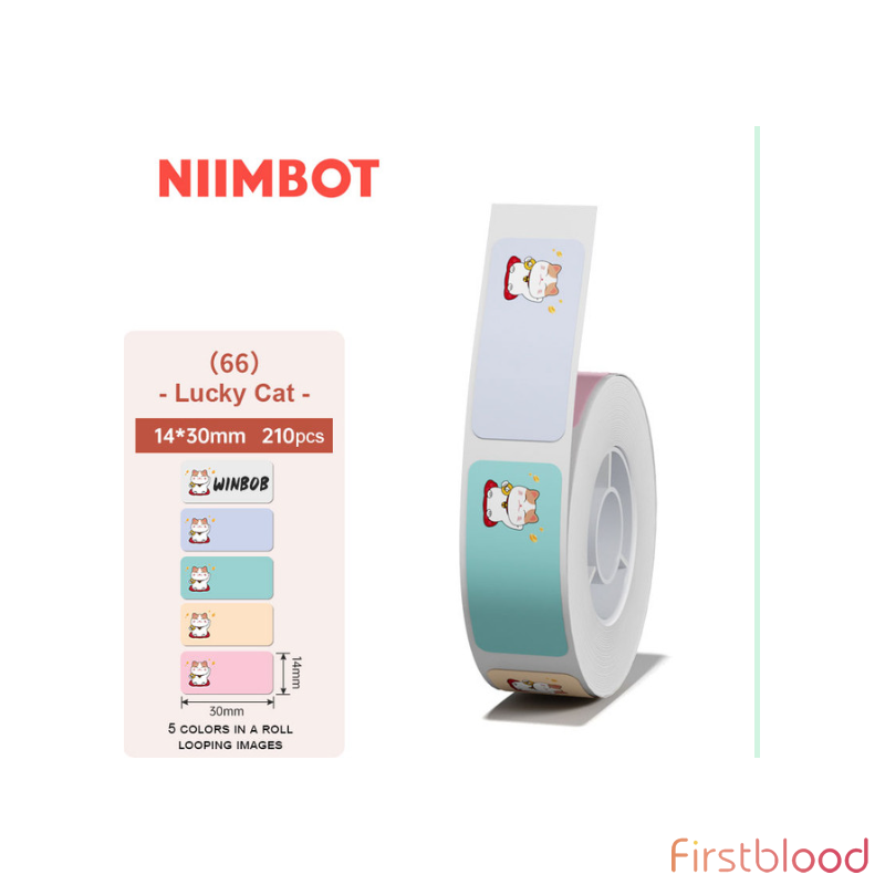 Niimbot D11/D110 热敏标签贴纸 14x30mm 210张 - 招财猫
