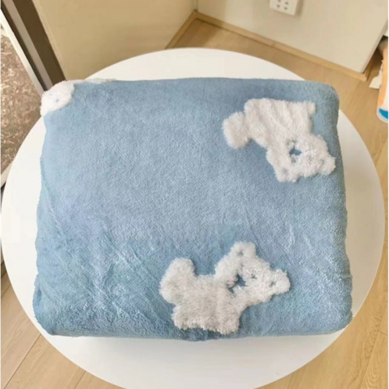 多功能小毛毯～超级软糯，一毯多用，可做沙发毯和被套 泰迪熊