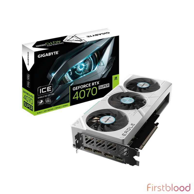 技嘉GeForce RTX 4070 SUPER Eagle OC ICE 12GB游戏显卡