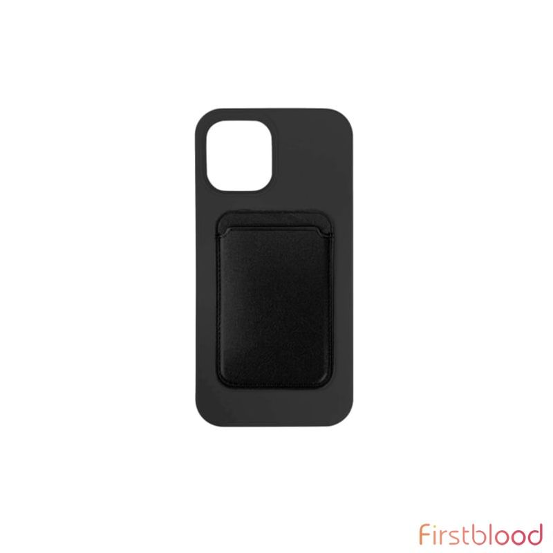 Cleanskin Silicon 保护壳 with Magnetic Card Holder - For iPhone 13 mini (5.4inch) - 黑色 (CSCSLAE191BLA), 透明/Opaque, Stand Functionality