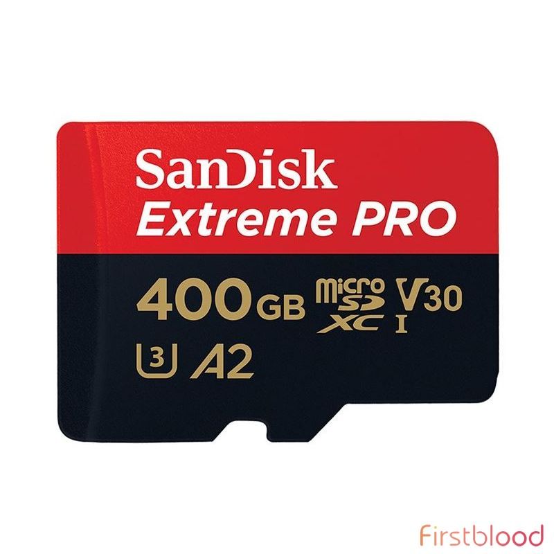 闪迪 Extreme Pro 400GB MicroSD TF卡 SDHC SQXCG 170MB/s 90MB/s V30 U3 C10 UHS-1 带SD适配器 防水防高温防X射线