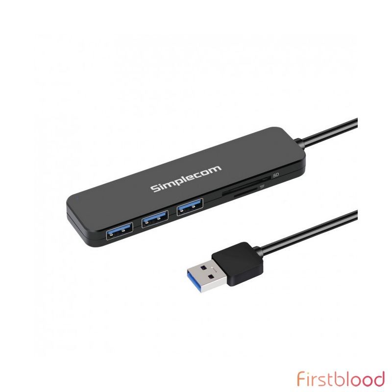 Simplecom CH365 SuperSpeed 3 Port USB 3.0 (USB 3.2 Gen 1) Hub with SD MicroSD 读卡器
