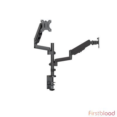 Brateck Dual Monitor Full Extension Gas Spring Dual Monitor Arm (independent Arms) Fit Most 17寸-32寸 Monitors Up to 8kg per screen VESA 75x75/100x100