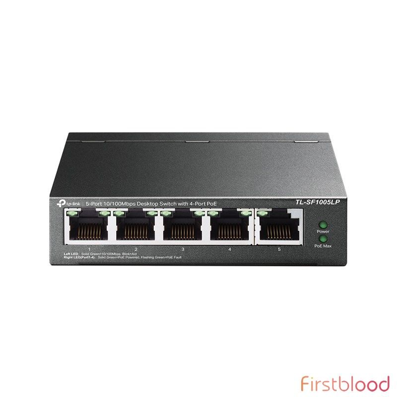 TP-Link TL-SF1005LP 5-Port 10/100Mbps Unmanaged Desktop 交换机 with 4-Port POE