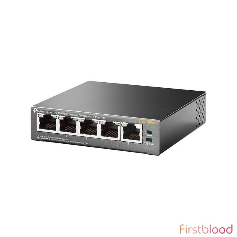 TP-Link TL-SF1005P 5-Port 10/100Mbps Desktop 交换机 with 4-Port PoE
