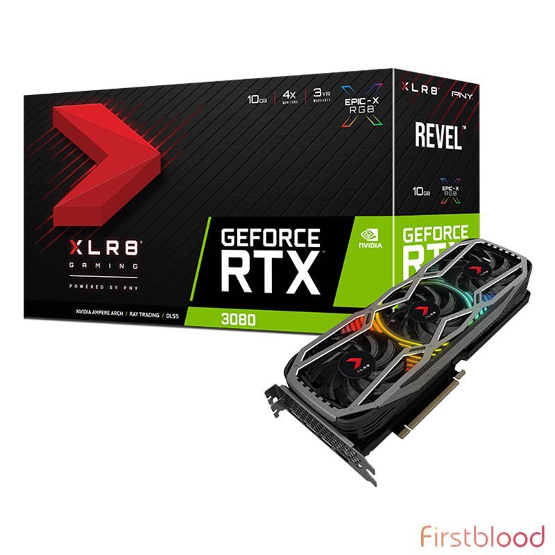 PNY GeForce RTX 3080 XLR8 Gaming REVEL EPIC-X RGB 10GB 显卡 - LHR