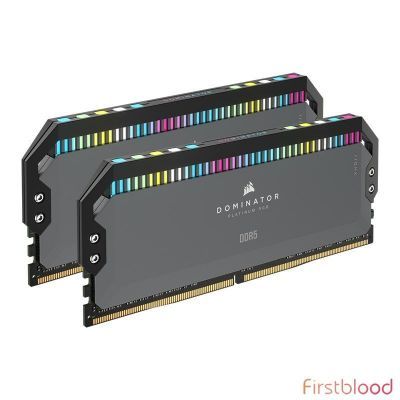 海盗船Dominator Platinum RGB 32GB (2x 16GB) DDR5 5200MHz C40 AMD Memory - Grey