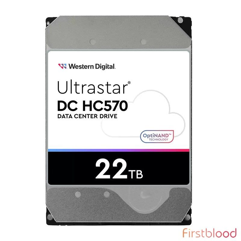 西部数据Ultrastar DC HC570 22TB 3.5寸512e/4Kn SATA 7200转机械硬盘0F48155