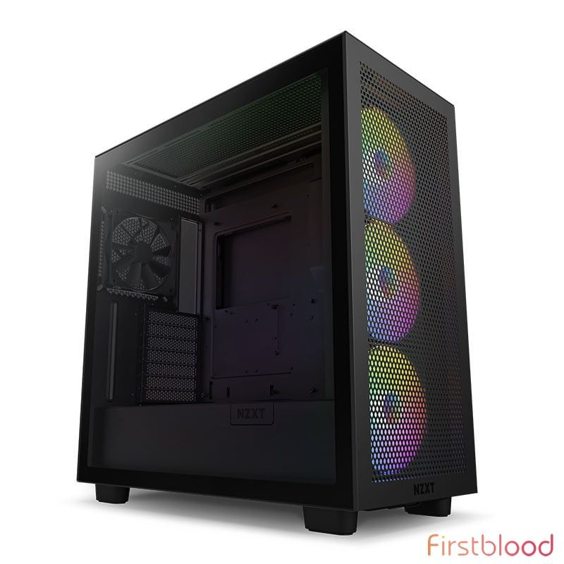 恩杰 H7 V2 Flow RGB 钢化玻璃 中塔式 ATX 机箱 - 黑色