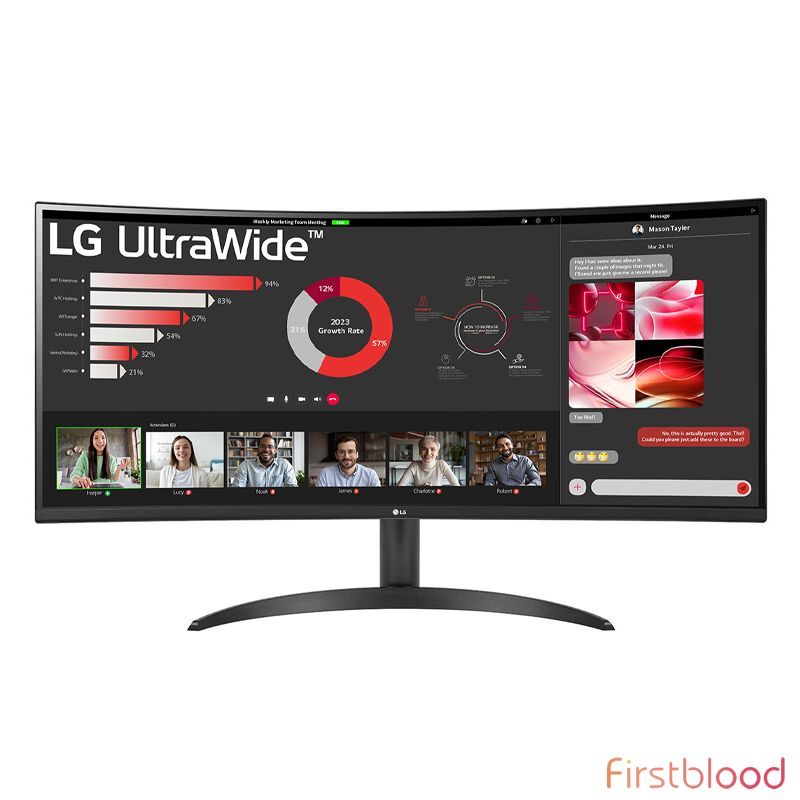LG UltraWide 34WR50QC-B 34寸 100Hz UWQHD HDR10 FreeSync VA Curved游戏显示器