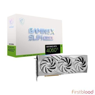 微星GeForce RTX 4060 Ti GAMING X SLIM 8GB 显卡 - White