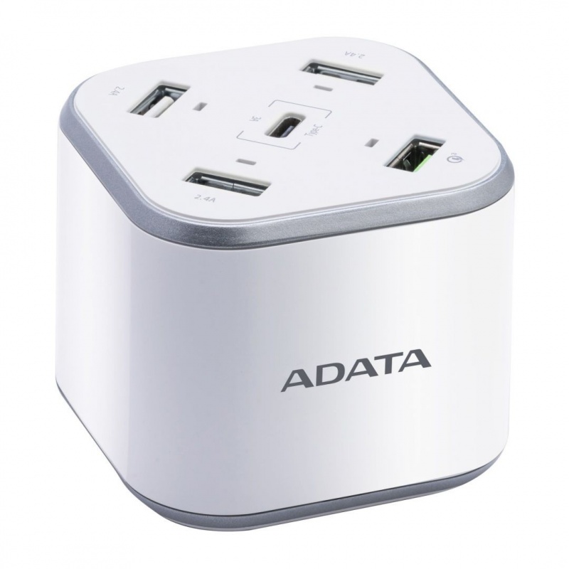 ADATA 5口 充电座 支持QC3.0快充 4*USB-A 1*USB-C