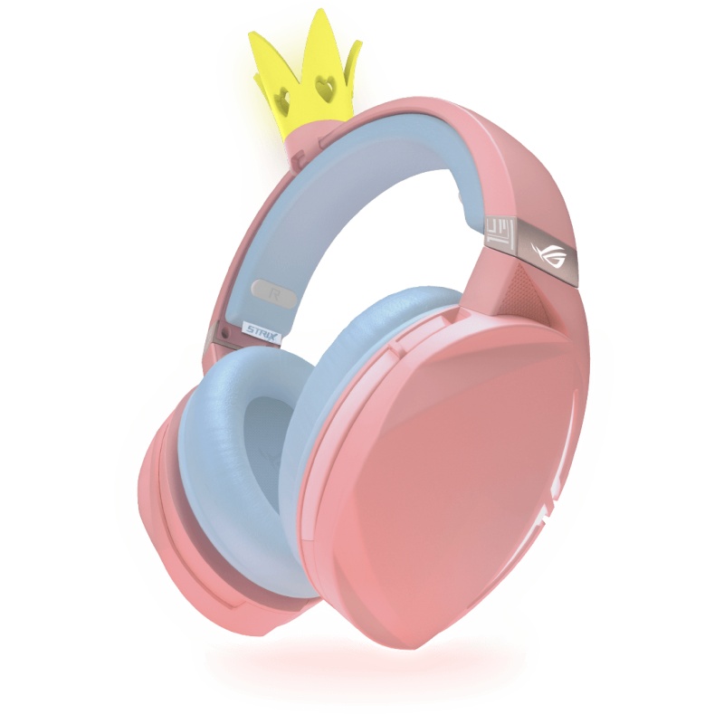 玩家国度ROG PNK Crown 皇冠版 樱花粉色 耳机 有线耳机 虚拟7.1声道 粉晶