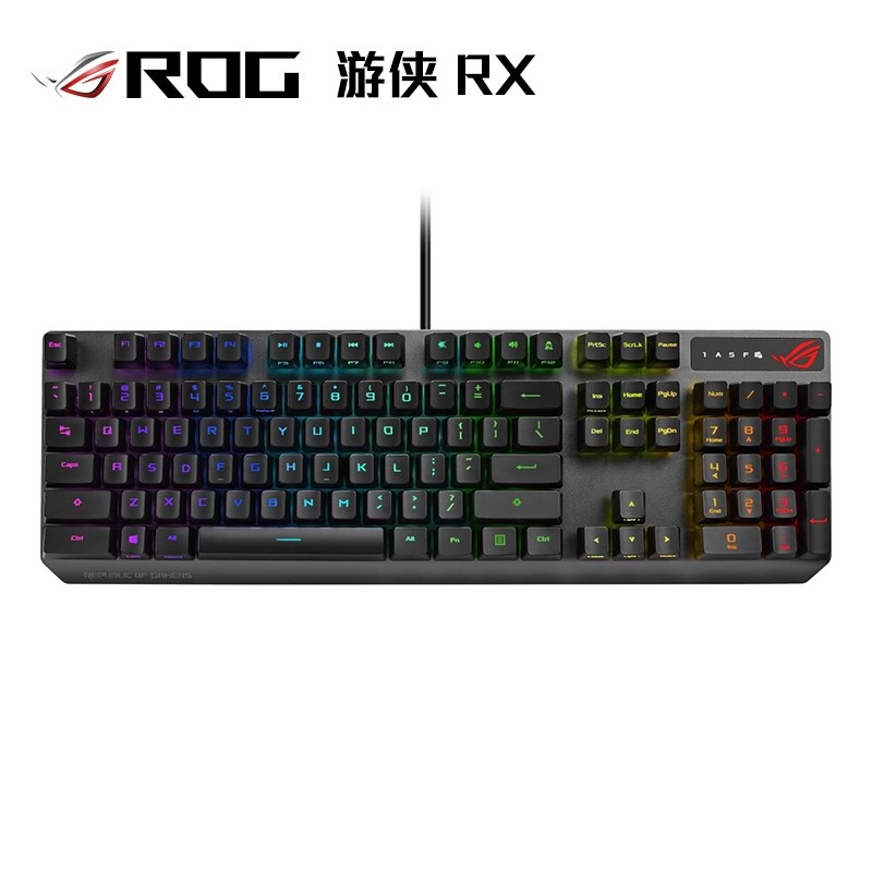 玩家国度 游侠RX 机械键盘 有线 光学触发机械红轴 防水防尘 104键 黑色