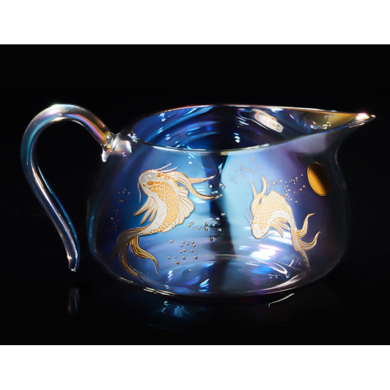 ACEden焕彩金银烧玻璃公道杯-加厚耐热分茶器大号茶海单个功夫茶具