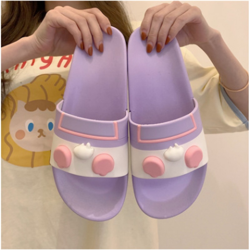 可爱防水防滑超软塑料拖鞋 唐老鸭 紫色