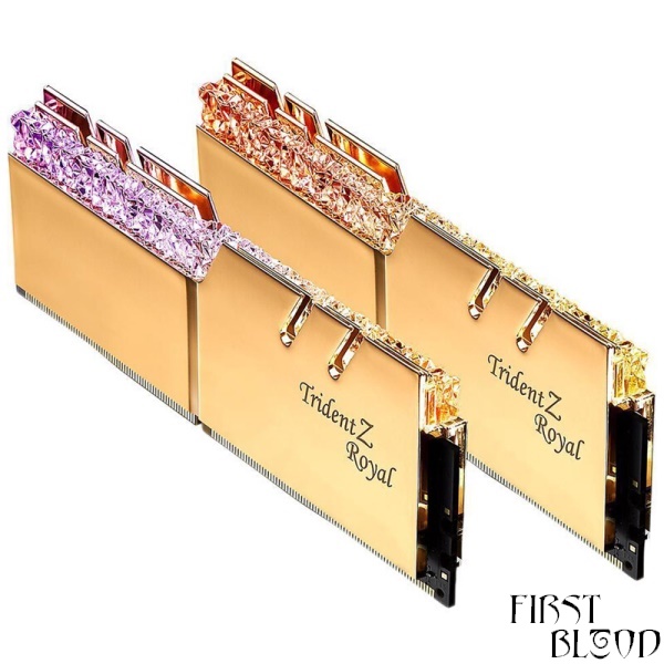 芝奇16GB(8G×2)套装 DDR4 台式机内存条 皇家戟RGB灯条 金色