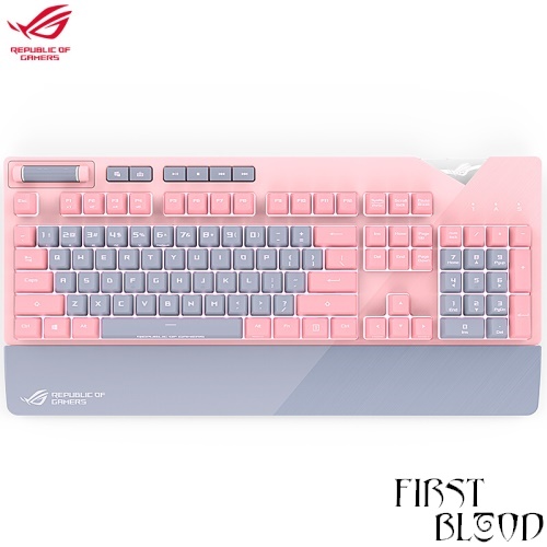 玩家国度ROG PNK 樱花粉晶 樱桃红轴 机械键盘