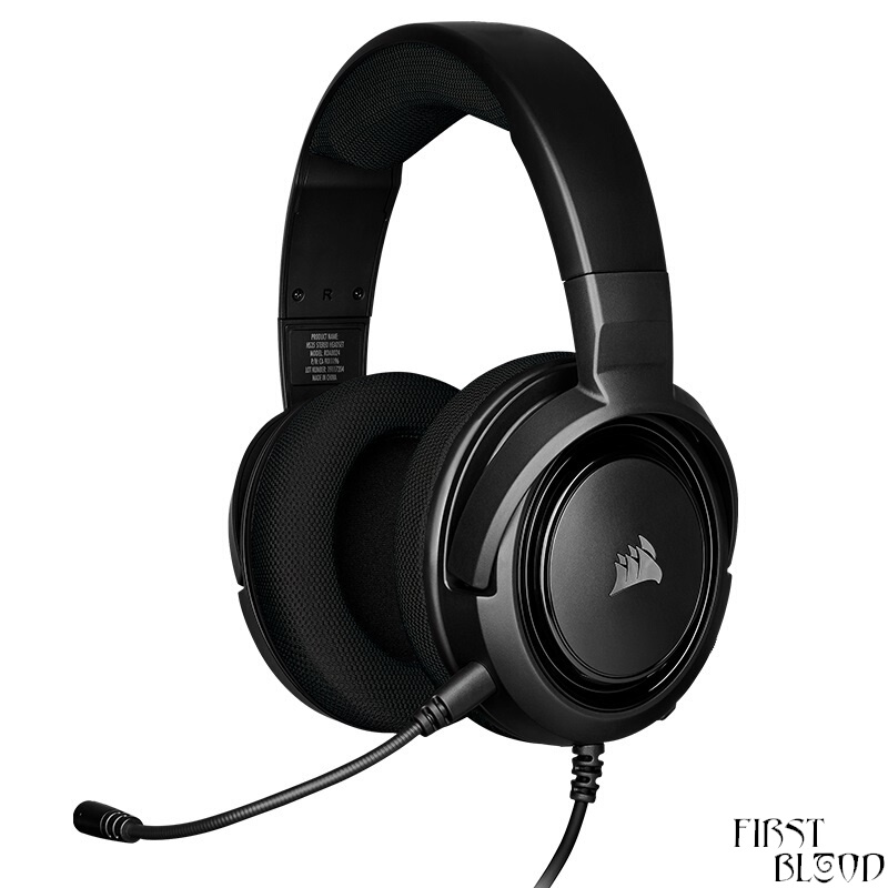 海盗船  HS35 Carbon 游戏耳机 耳麦 立体声 支持多平台 黑色