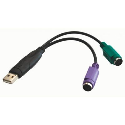 Astrotek USB 2.0 转 PS2 转接线 15厘米 鼠标键盘用 黑色