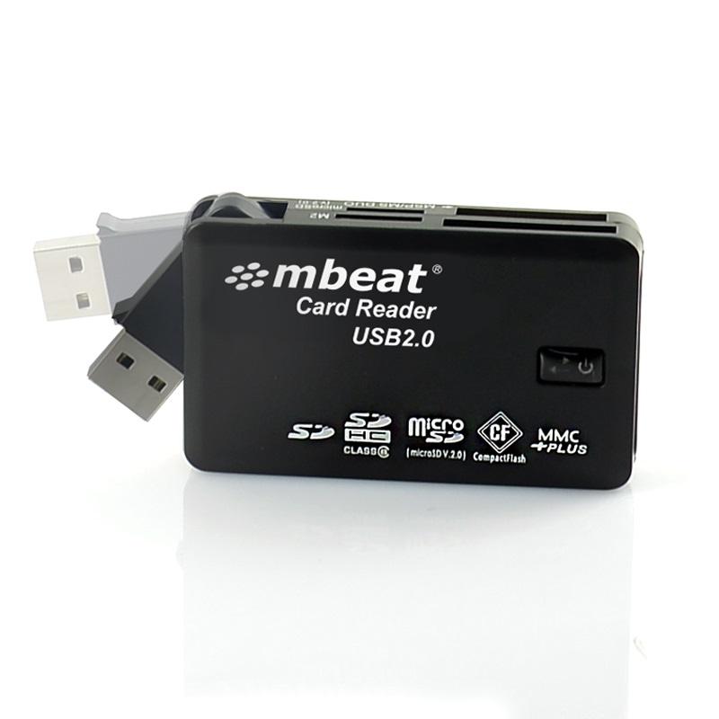 mbeat USB 2.0多合一读卡器-支持SD / SDHC / CF / MS / XD / MicroSD / MicroSD HC / SONY M2，无需适配器。