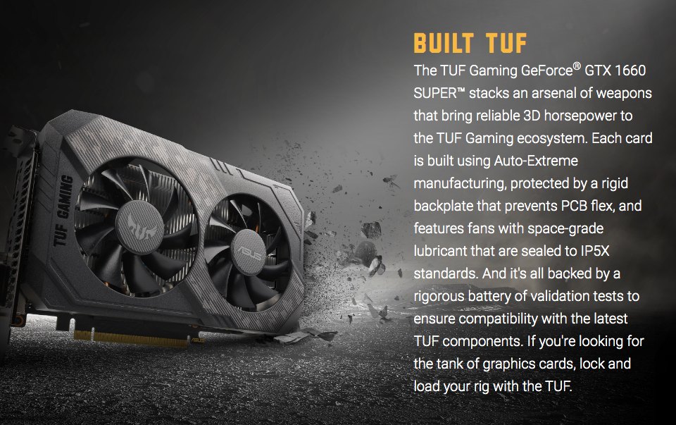 ASUS GeForce GTX 1660 Super TUF Gaming OC 6GB features