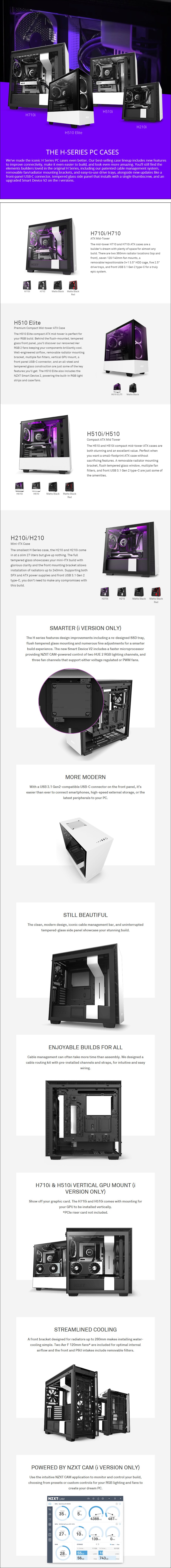 NZXT H510 Elite Tempered Glass Mid-Tower E-ATX Case - Overview 1