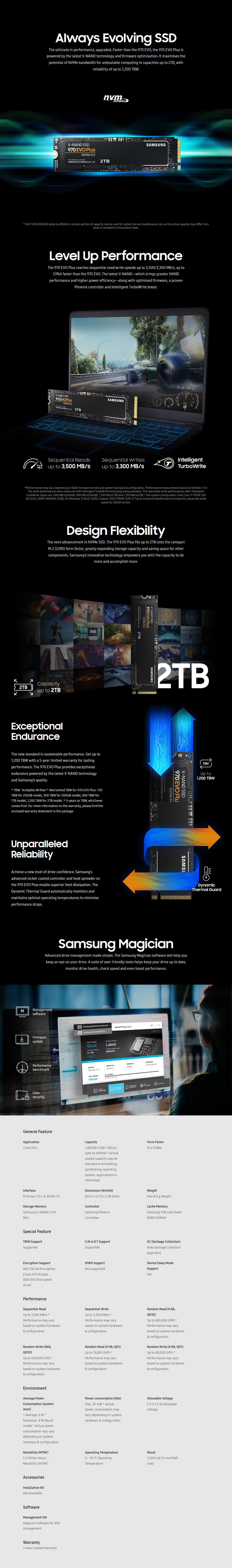 Samsung 970 EVO Plus 1TB NVMe 1.3 M.2 (2280) 3-Bit V-NAND SSD - MZ-V7S1T0BW - Desktop Overview 2