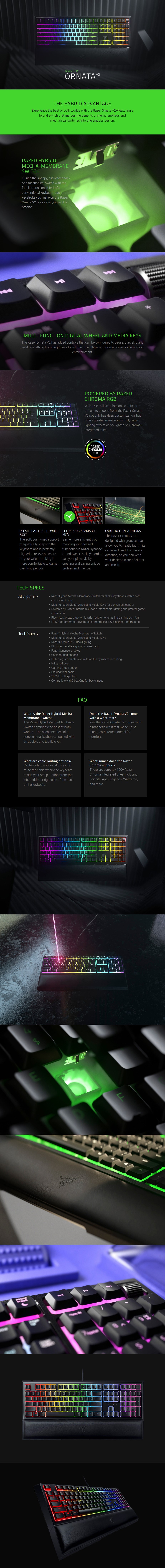 Razer Ornata V2 RGB Mem-chanical Gaming Keyboard - Overview 1