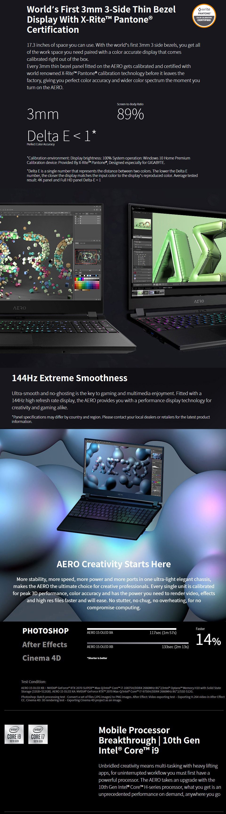 Gigabyte AERO 17 Core i7 RTX 2070 17.3in 144Hz Gaming Laptop features 2