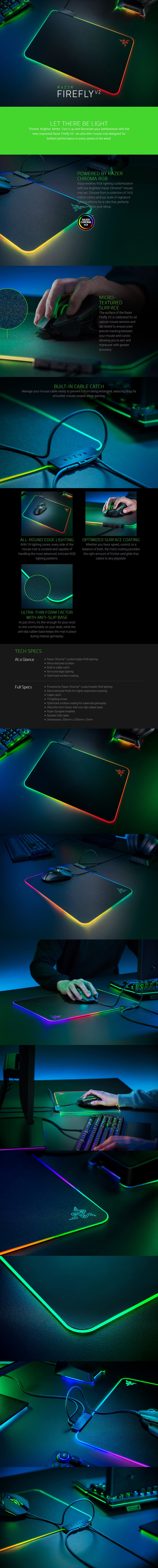 Razer Firefly v2 Chroma RGB Hard Gaming Mouse Pad - Overview 1