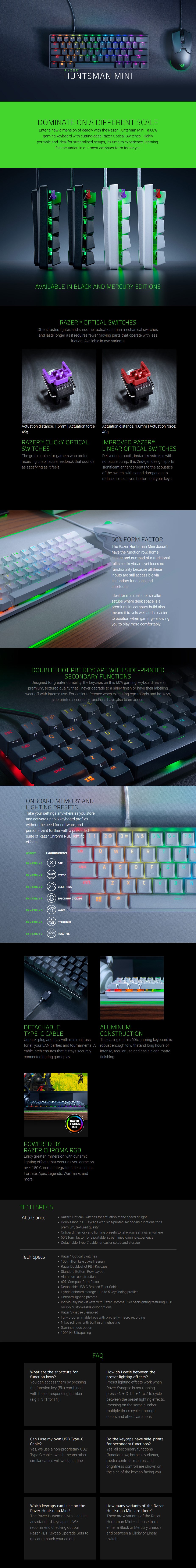 Razer Huntsman Mini Mechanical Gaming Keyboard - Overview 1