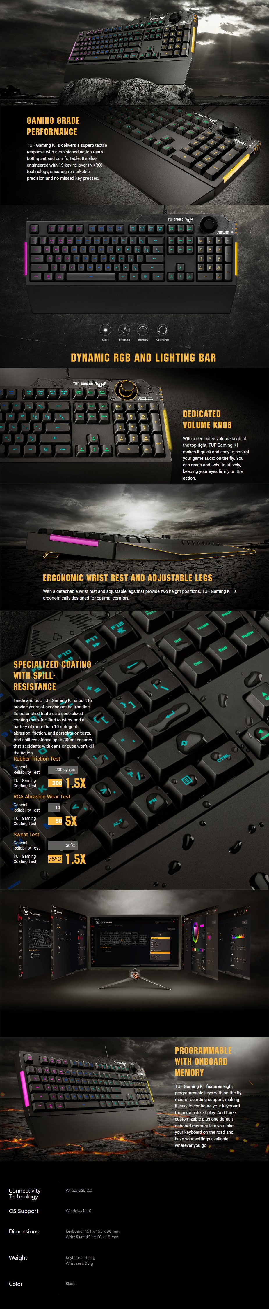 ASUS TUF Gaming K1 RGB Gaming Keyboard - Overview 1