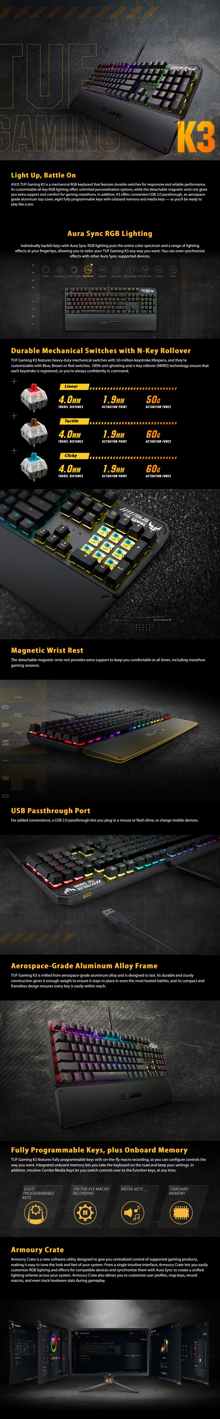 ASUS TUF Gaming K3 Mechanical Gaming Keyboard - Overview 1