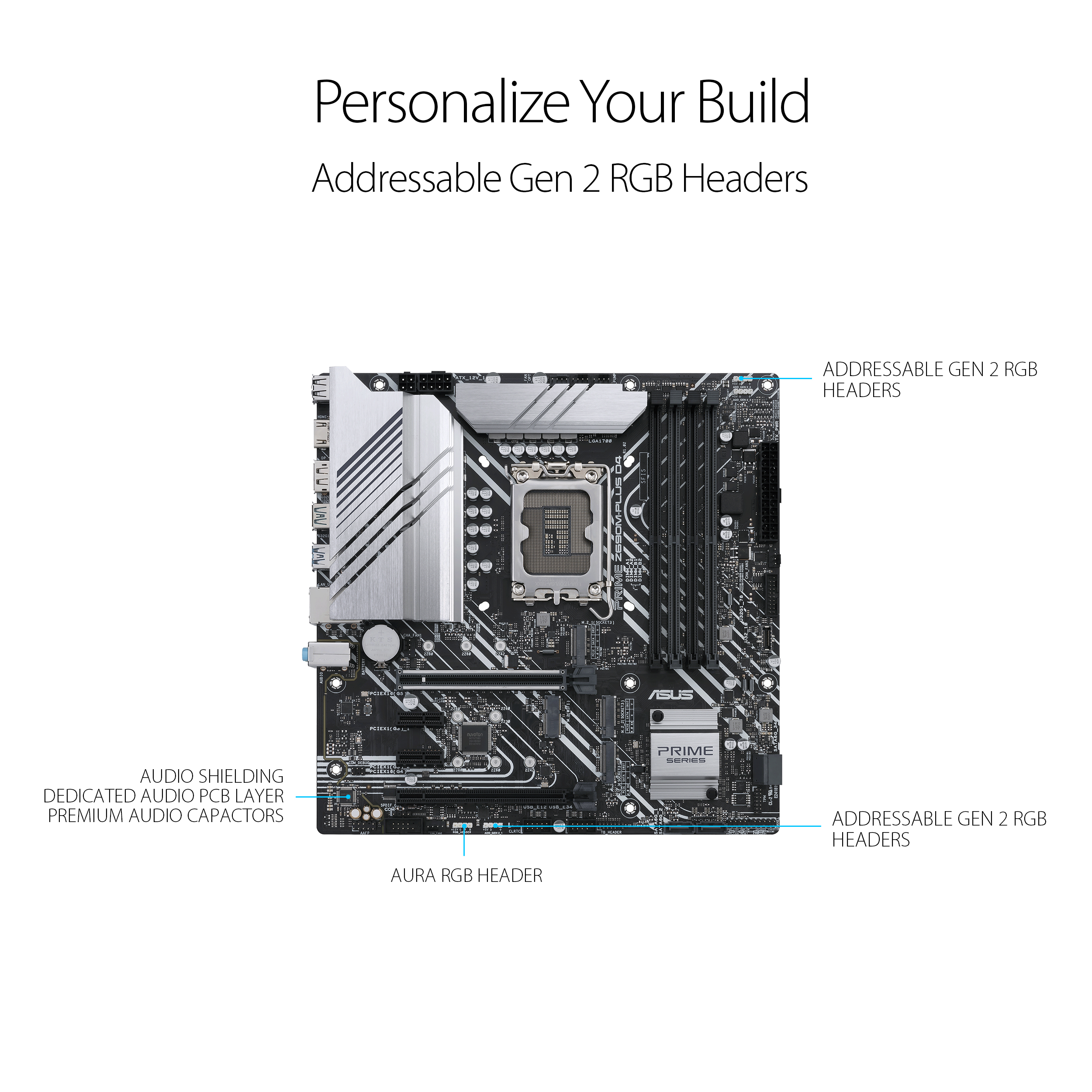 A large marketing image providing additional information about the product ASUS Prime Z690M-PLUS DDR4 LGA1700 mATX Desktop Motherboard - Additional alt info not provided